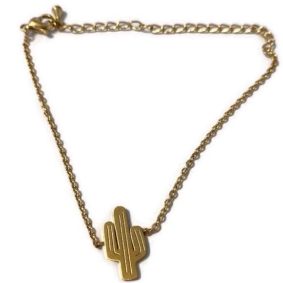 Gold Tone Cactus Bracelet - Picture 1 of 3